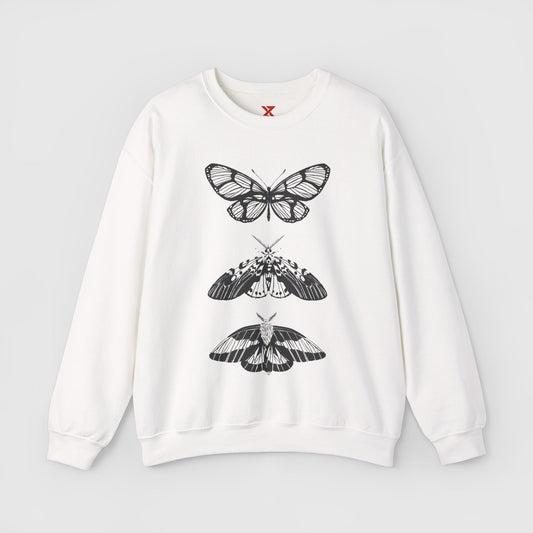 B & W Butterfly Crewneck Product Pic White