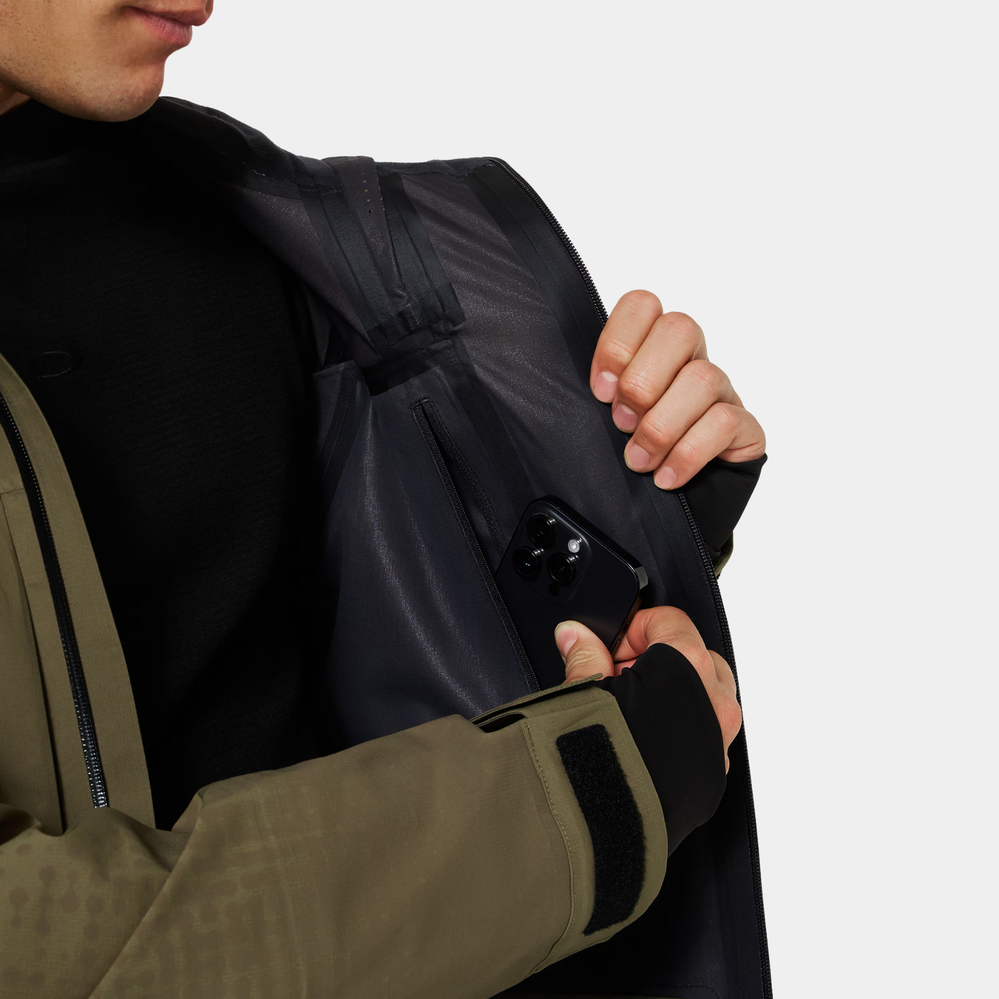 Baldface Shell Jacket Army Green Oakley Product Picture Pocket 2