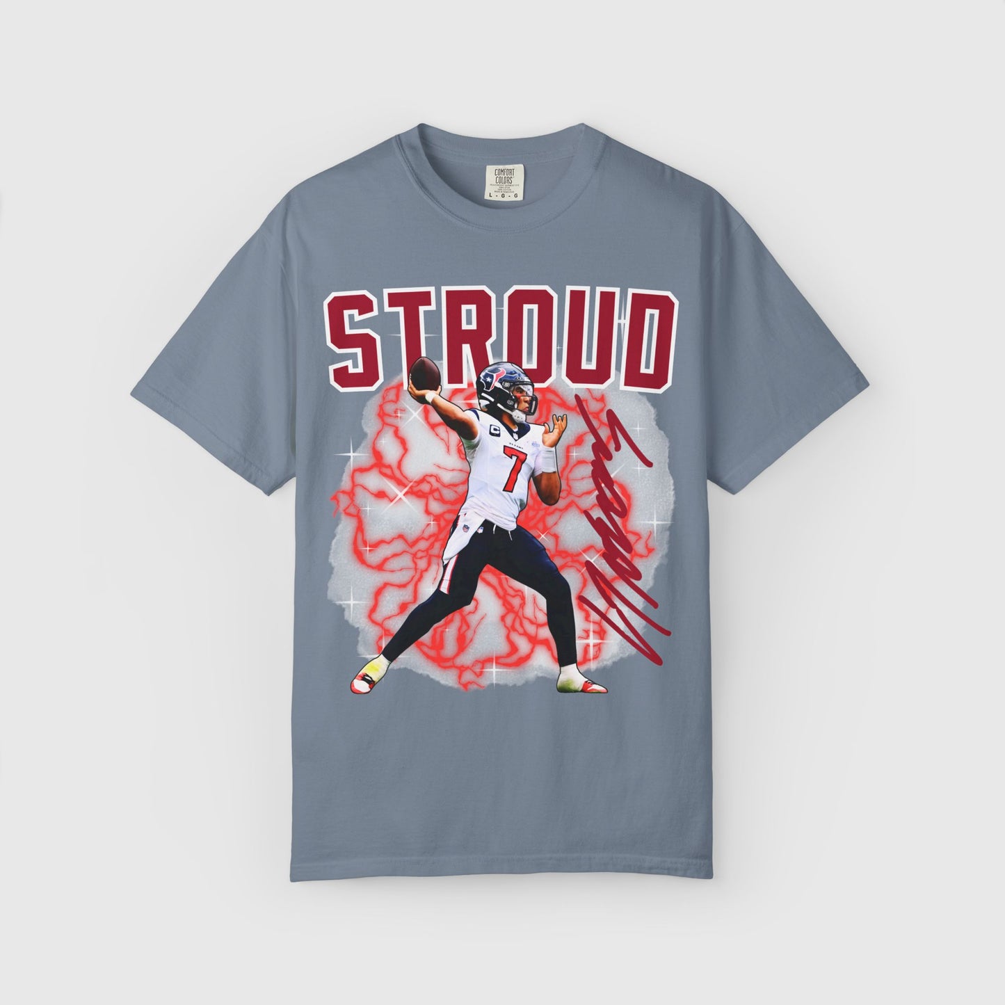 C.J Stroud Signature Tee Product Pic Blue Jean