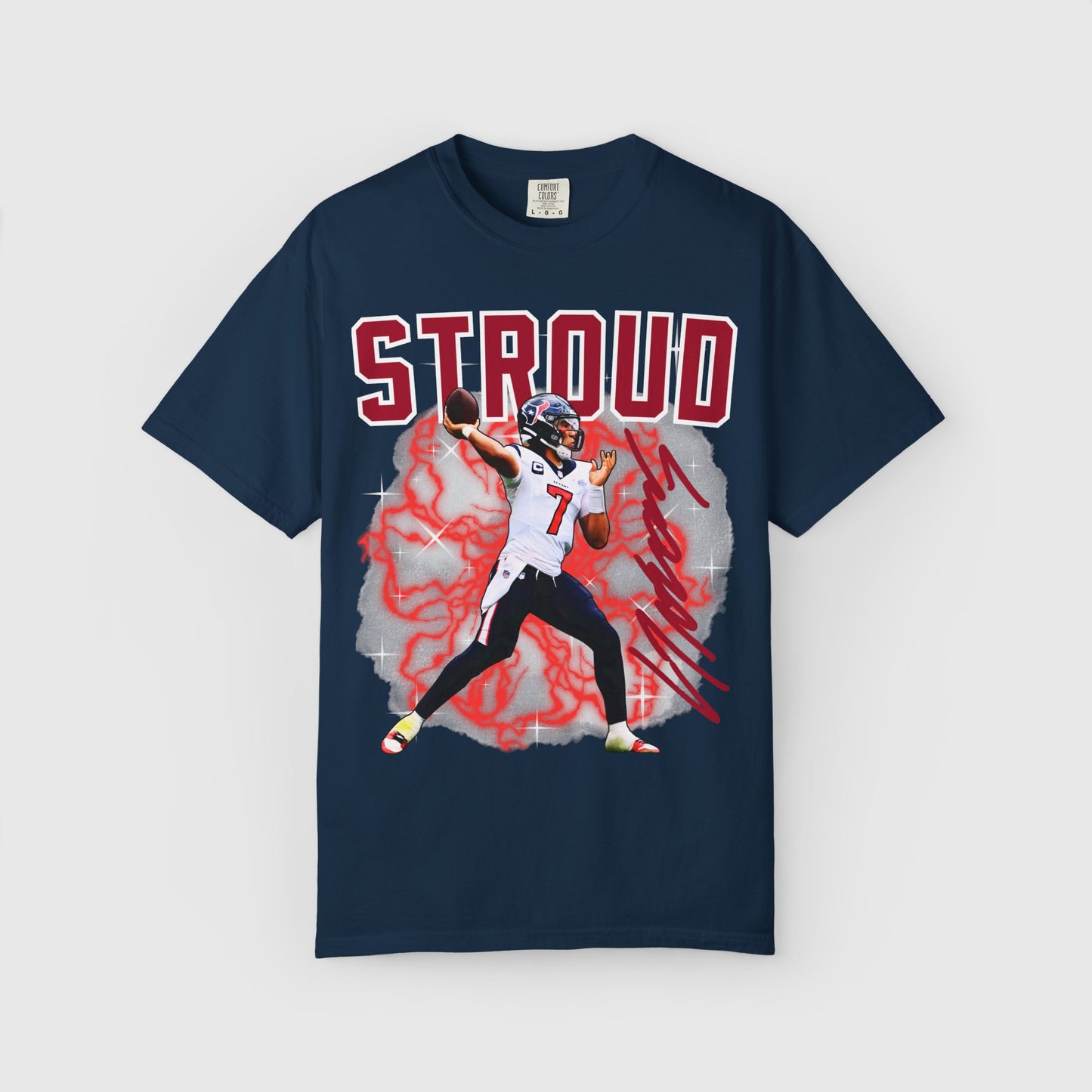 C.J Stroud Signature Tee Product Pic True Navy