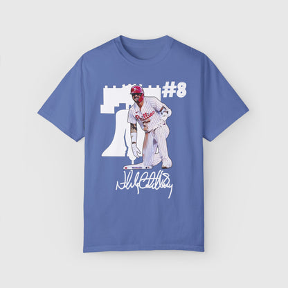 Castellanos Cartoon Sig Tee Product Pic Mystic Blue