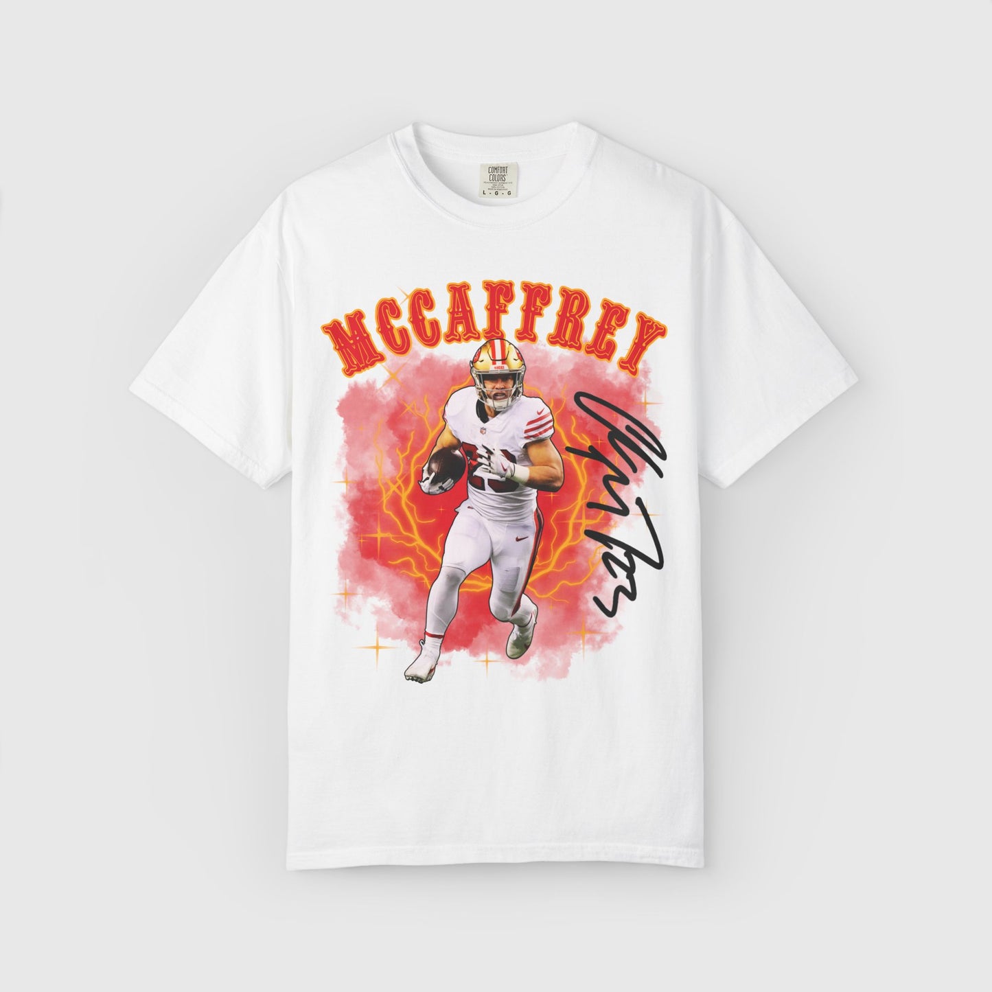 Christian McCaffrey Signature Tee White