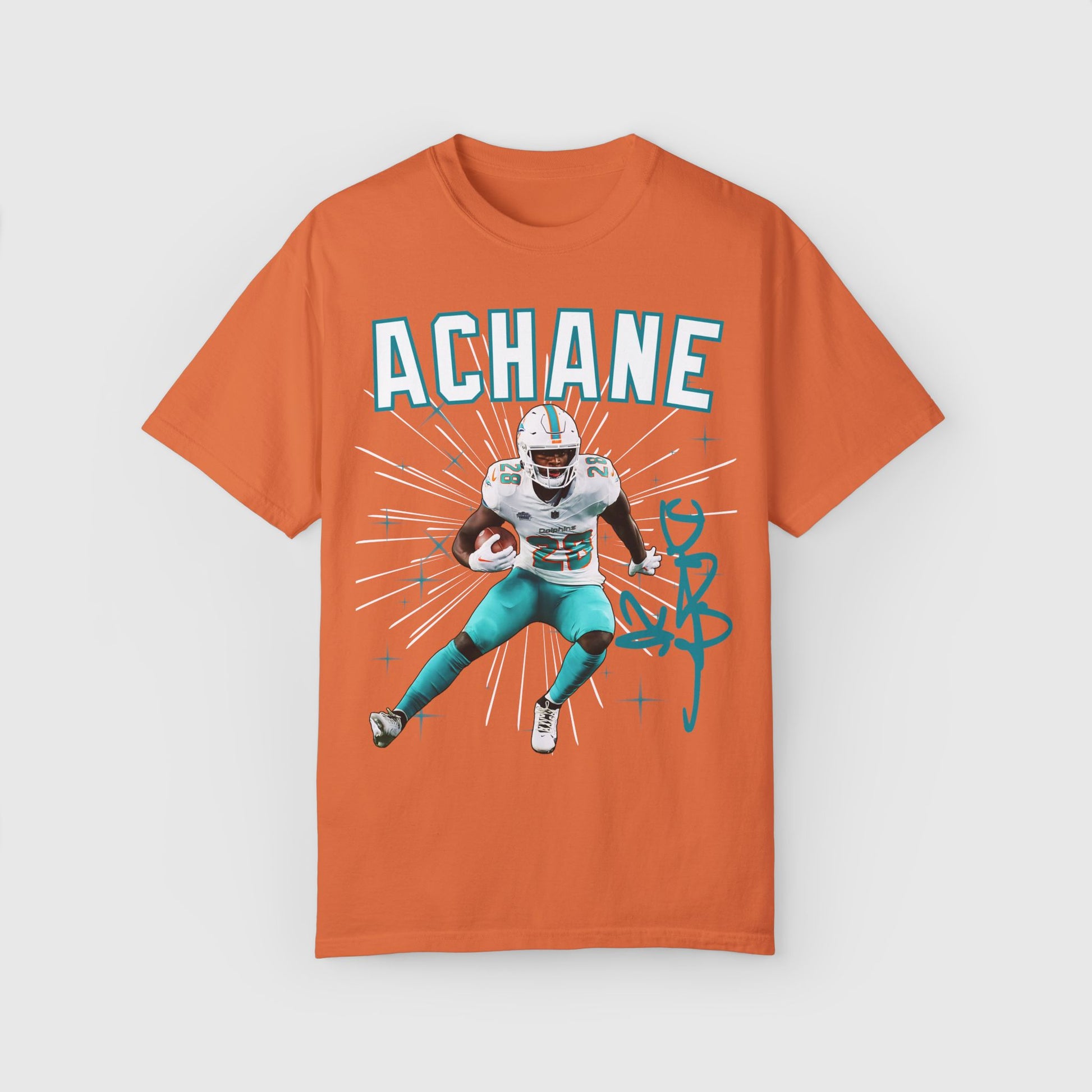 De'von Achane Signature Tee Burnt Orange