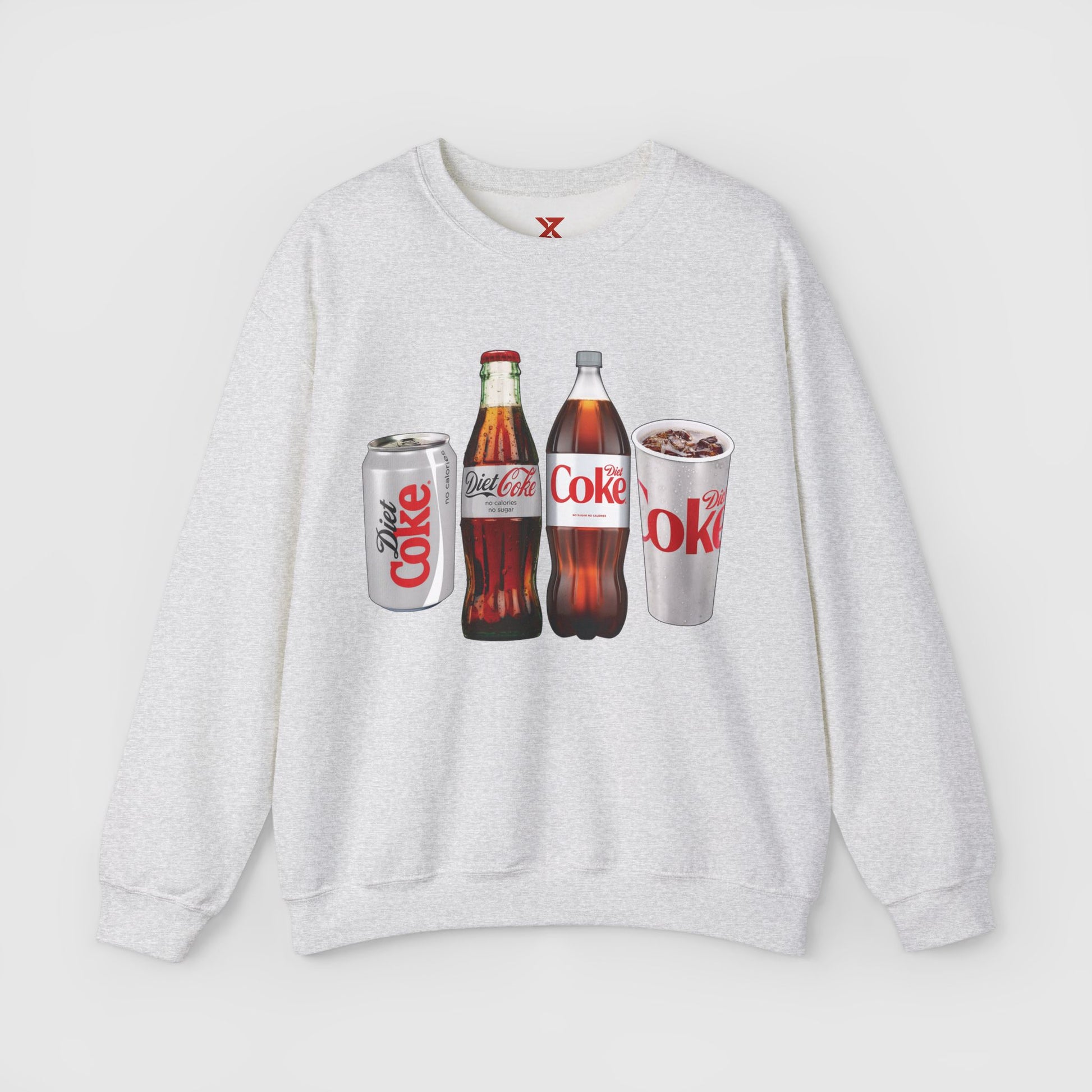 Diet Coke Crewneck Product Pic Front Ash