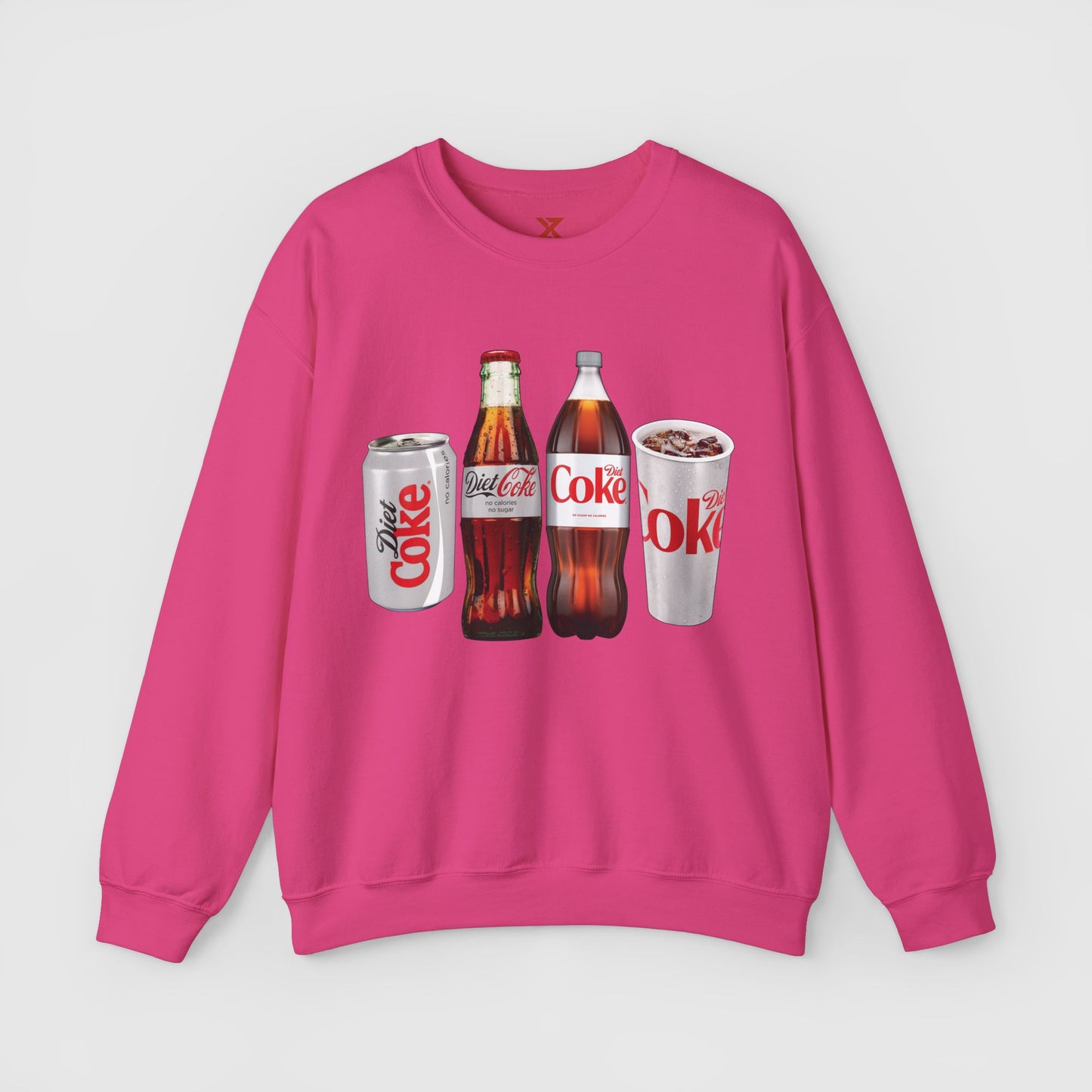 Diet Coke Crewneck Product Pic Front Heliconia