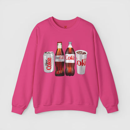 Diet Coke Crewneck Product Pic Front Heliconia