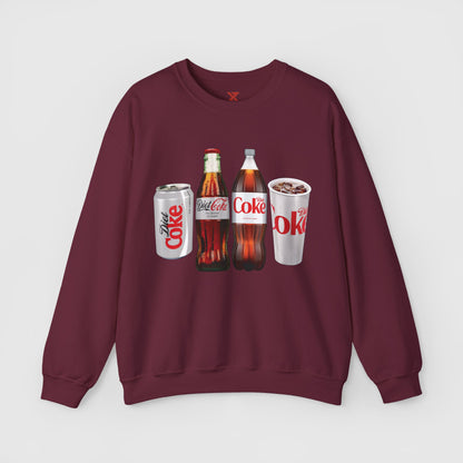Diet Coke Crewneck Product Pic Front Maroon