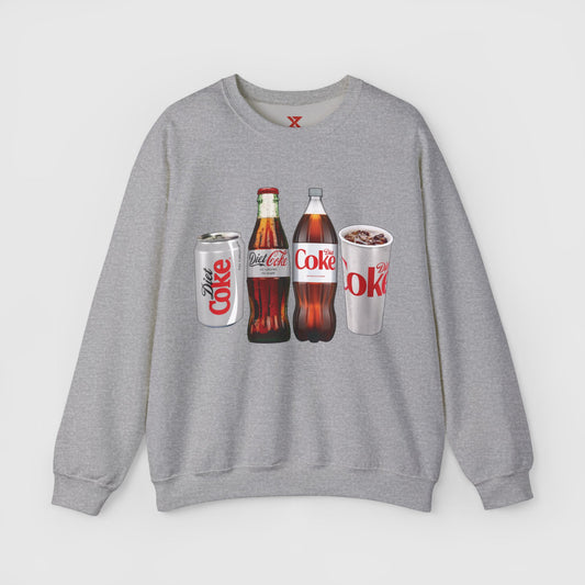 Diet Coke Crewneck Product Pic Front Sport Grey
