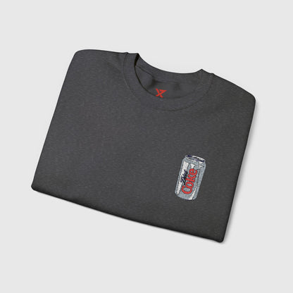 Diet Coke Embroidered Can Crewneck Folded Dark Gray