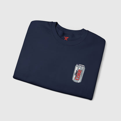 Diet Coke Embroidered Can Crewneck Folded Navy
