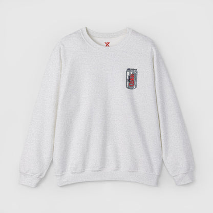 Diet Coke Embroidered Can Crewneck Front Ash