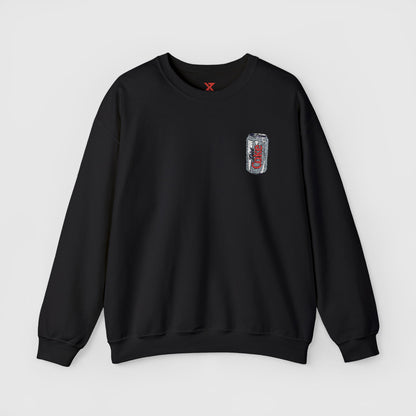 Diet Coke Embroidered Can Crewneck Front Black