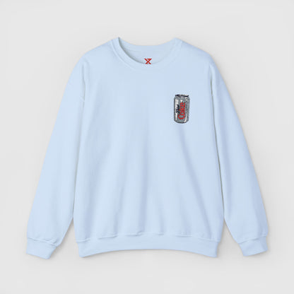 Diet Coke Embroidered Can Crewneck Front Light Blue