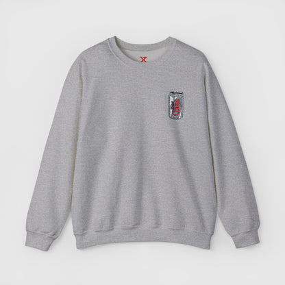 Diet Coke Embroidered Can Crewneck Front Sport Gray