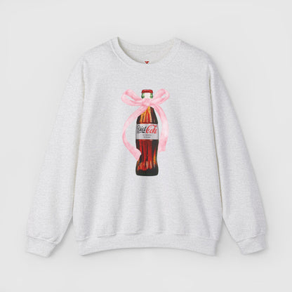 Diet Coke Pink Bow Crewneck Product Pic Front Ash