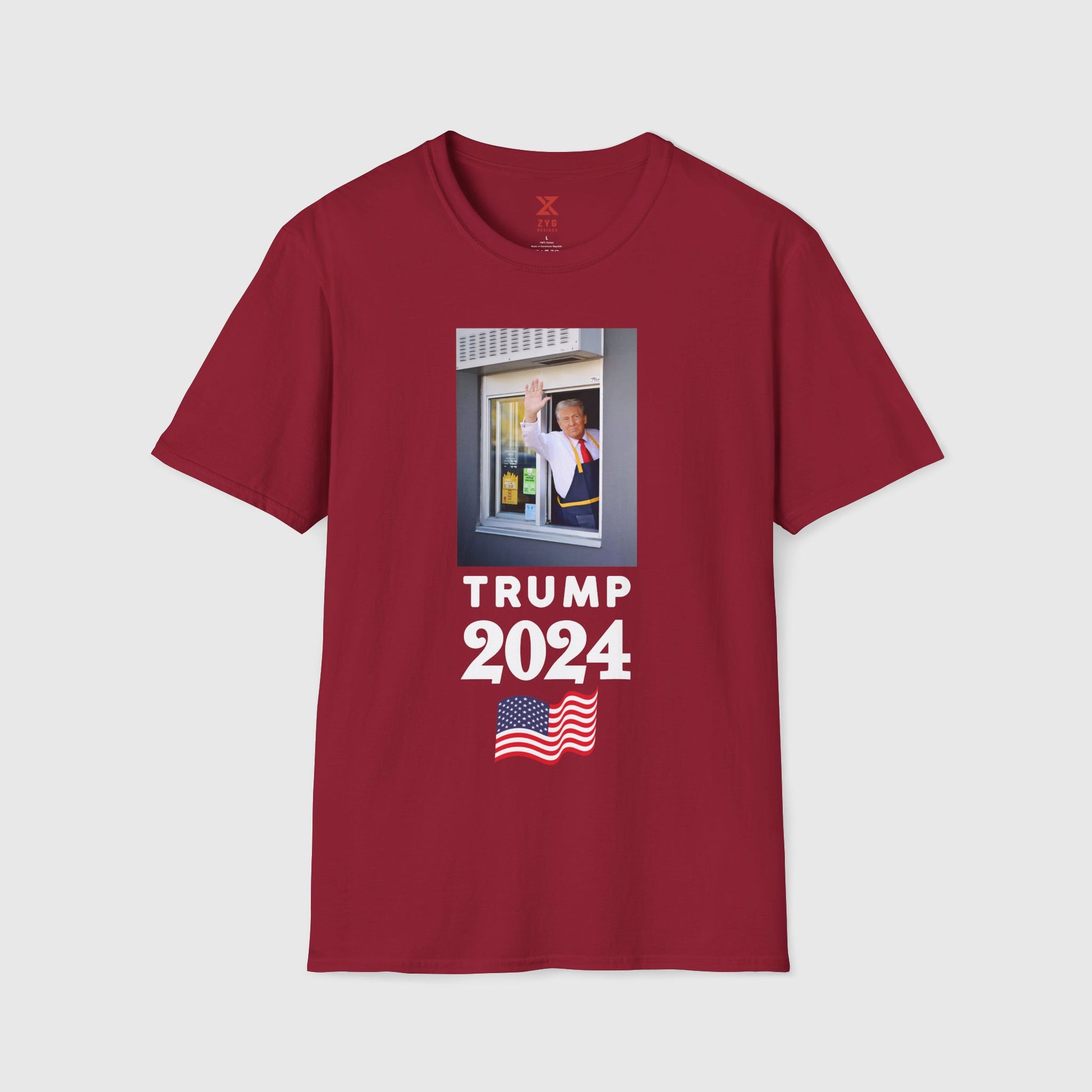 Donald Trump McDonald's Tee 2.0 Product Pic Cardinal Red