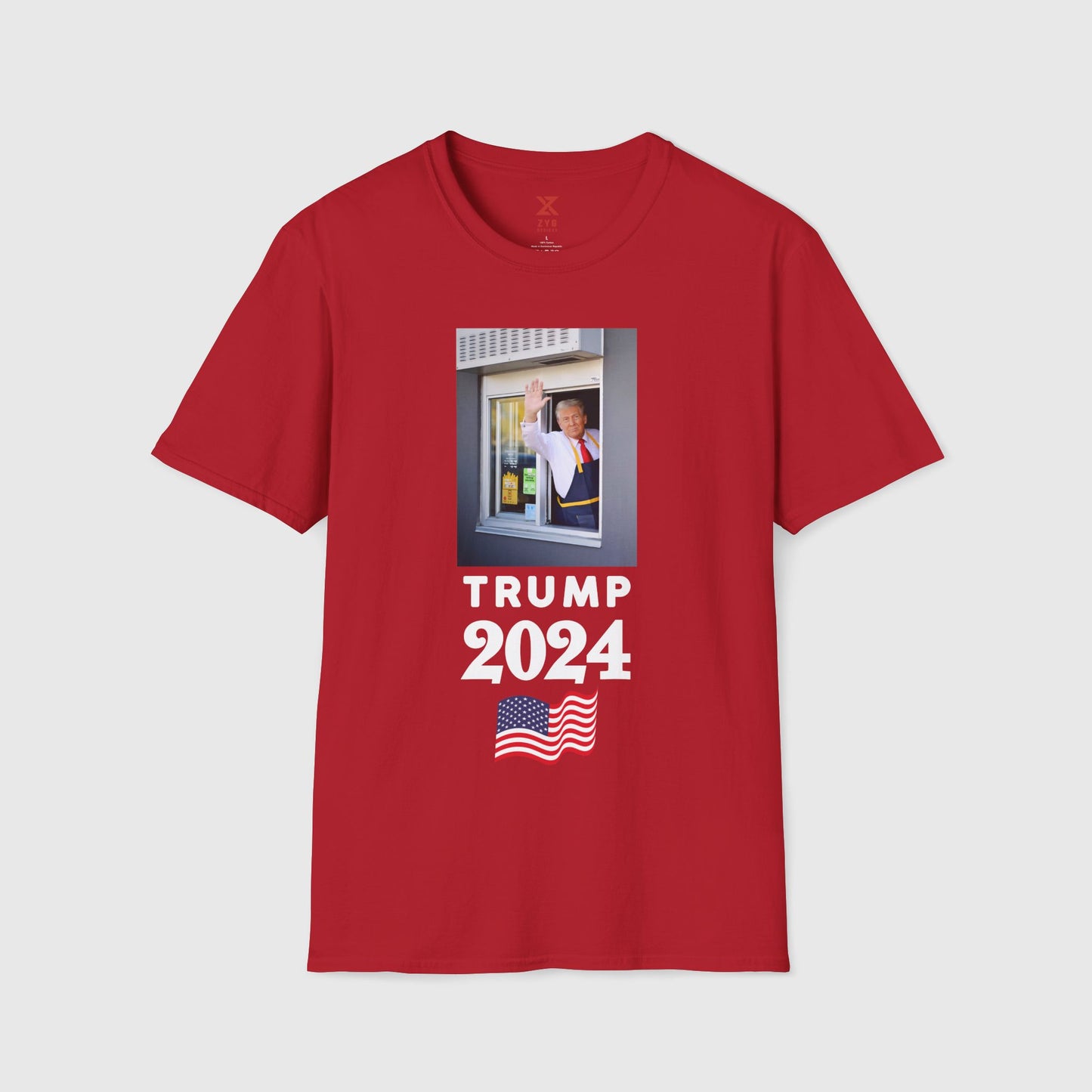 Donald Trump McDonald's Tee 2.0 Product Pic Cherry Red