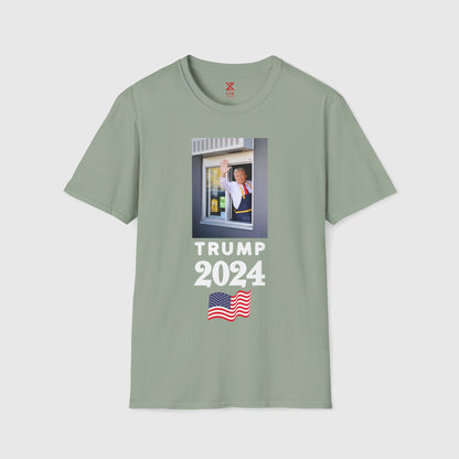 Donald Trump McDonald's Tee 2.0 Product Pic Sage