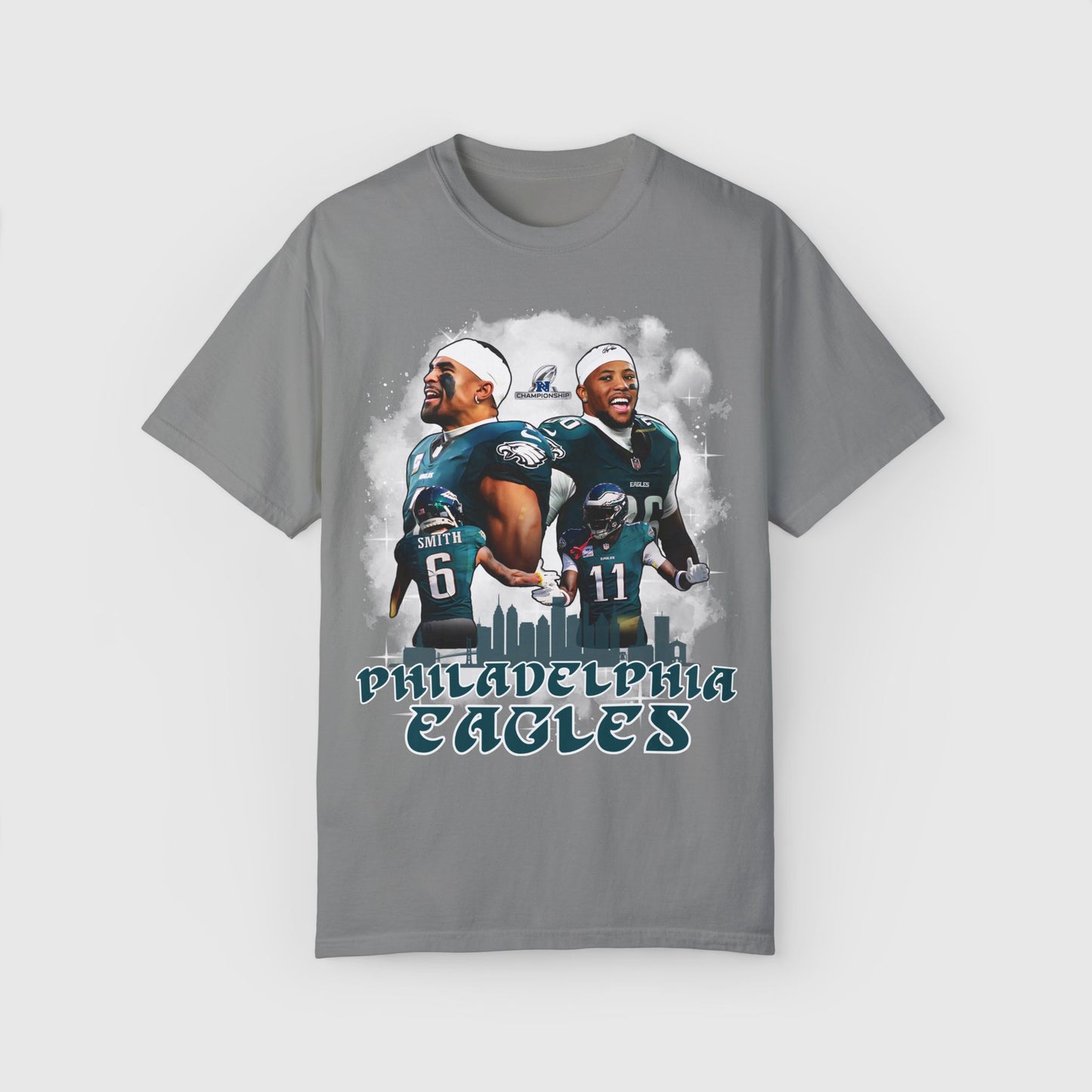 Eagles NFC Champ Quad Tee Product Pic Granite