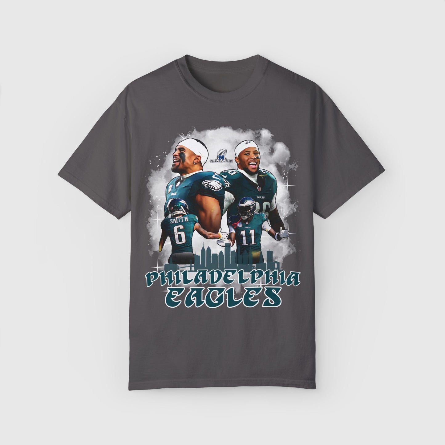 Eagles NFC Champ Quad Tee Product Pic Graphite