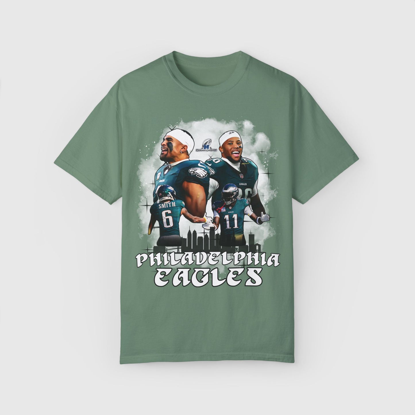 Eagles NFC Champ Quad Tee Product Pic Light Green