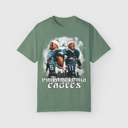 Eagles NFC Champ Quad Tee Product Pic Light Green