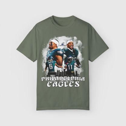 Eagles NFC Champ Quad Tee Product Pic Moss