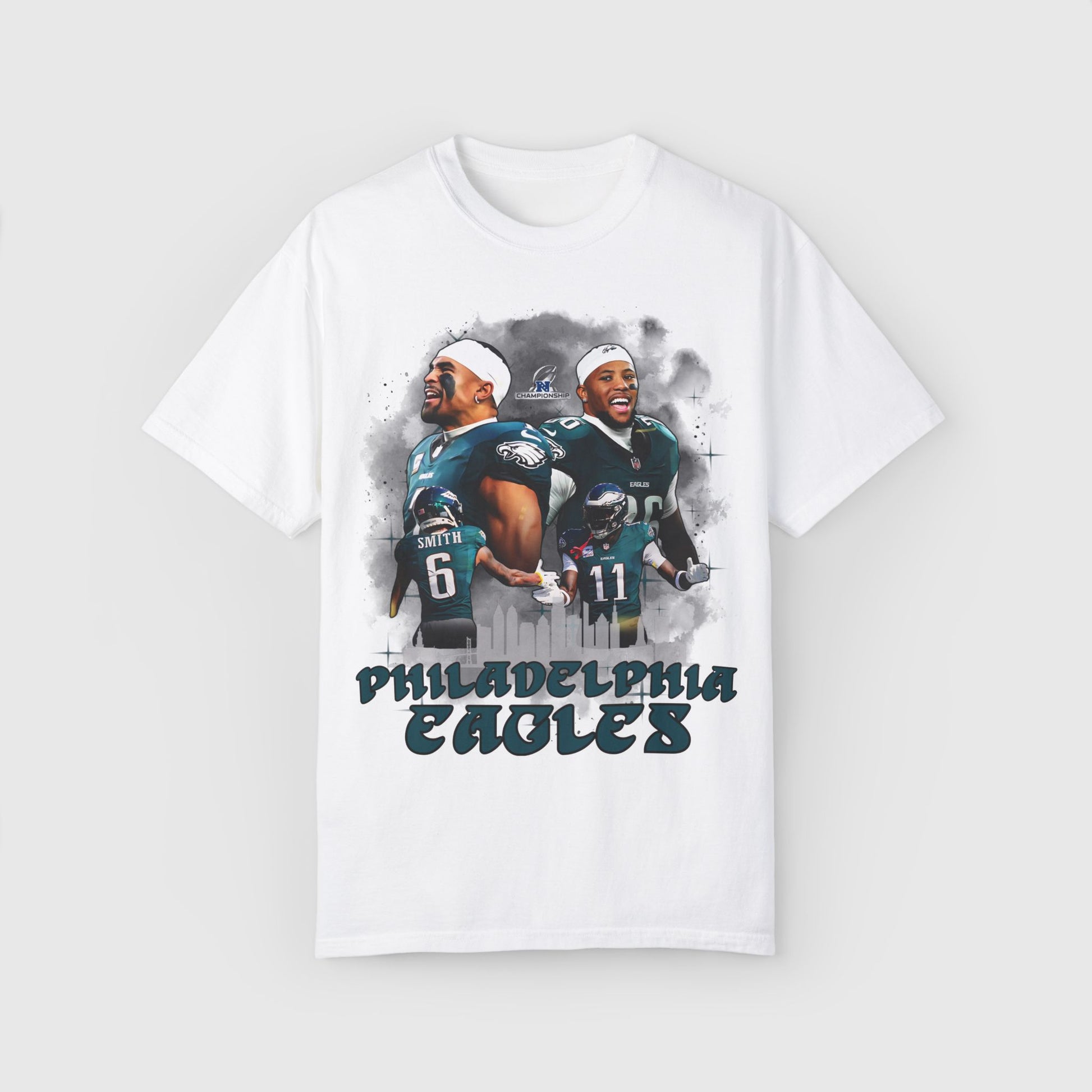 Eagles NFC Champ Quad Tee Product Pic White