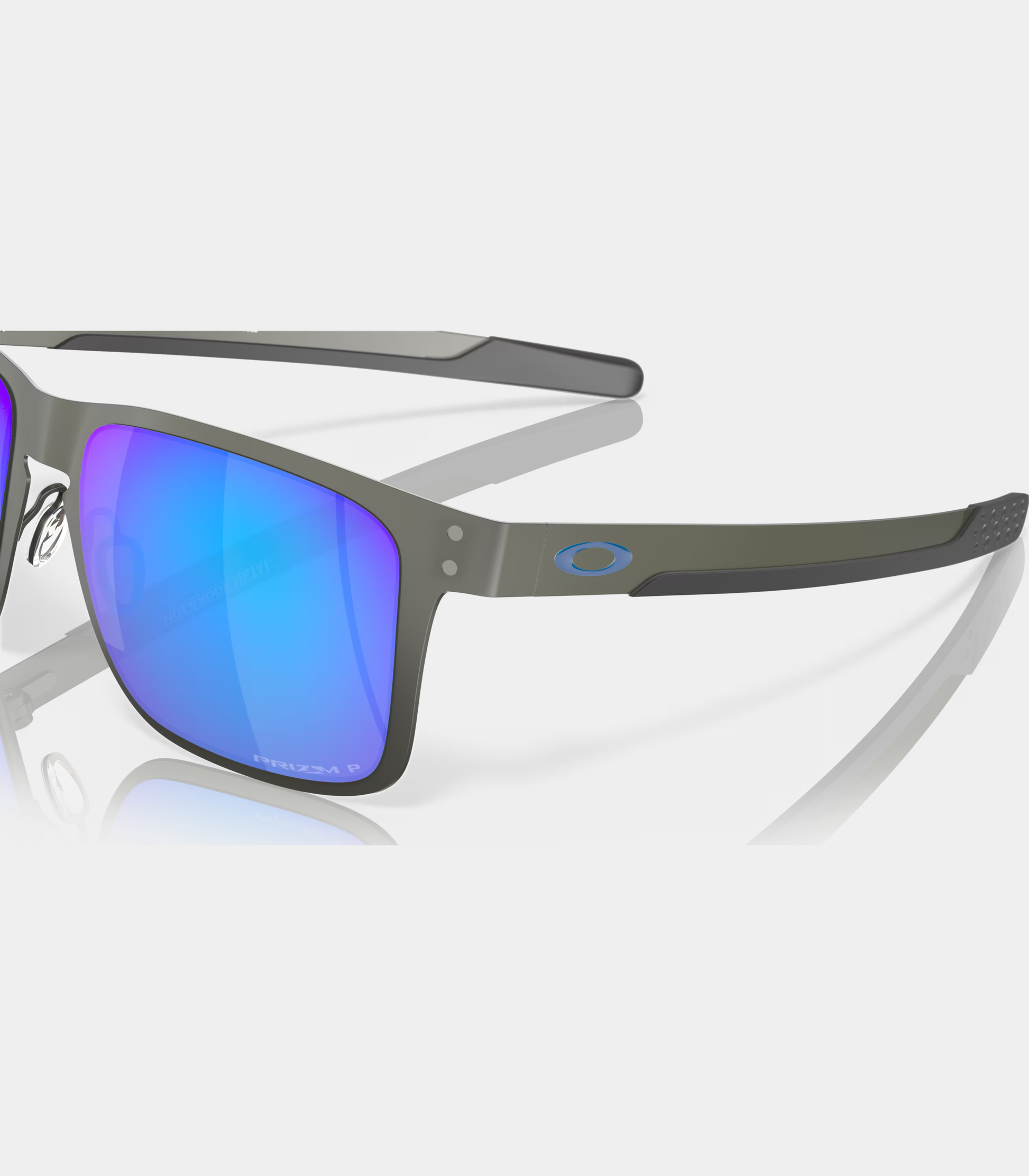 Holbrook Metal Matte Gunmetal Prizm Sapphire Polarized Closeup