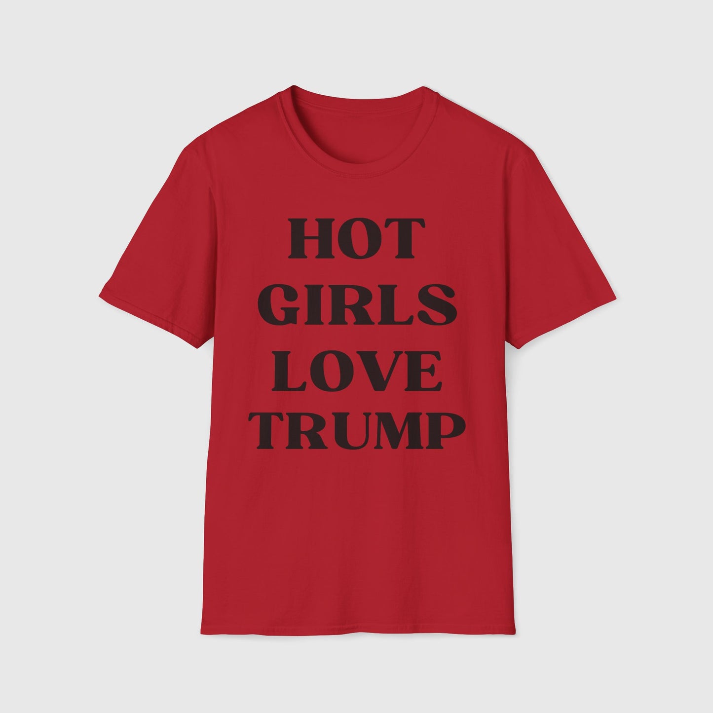 Hot Girls Love Trump Tee Product Pic Front Cherry Red