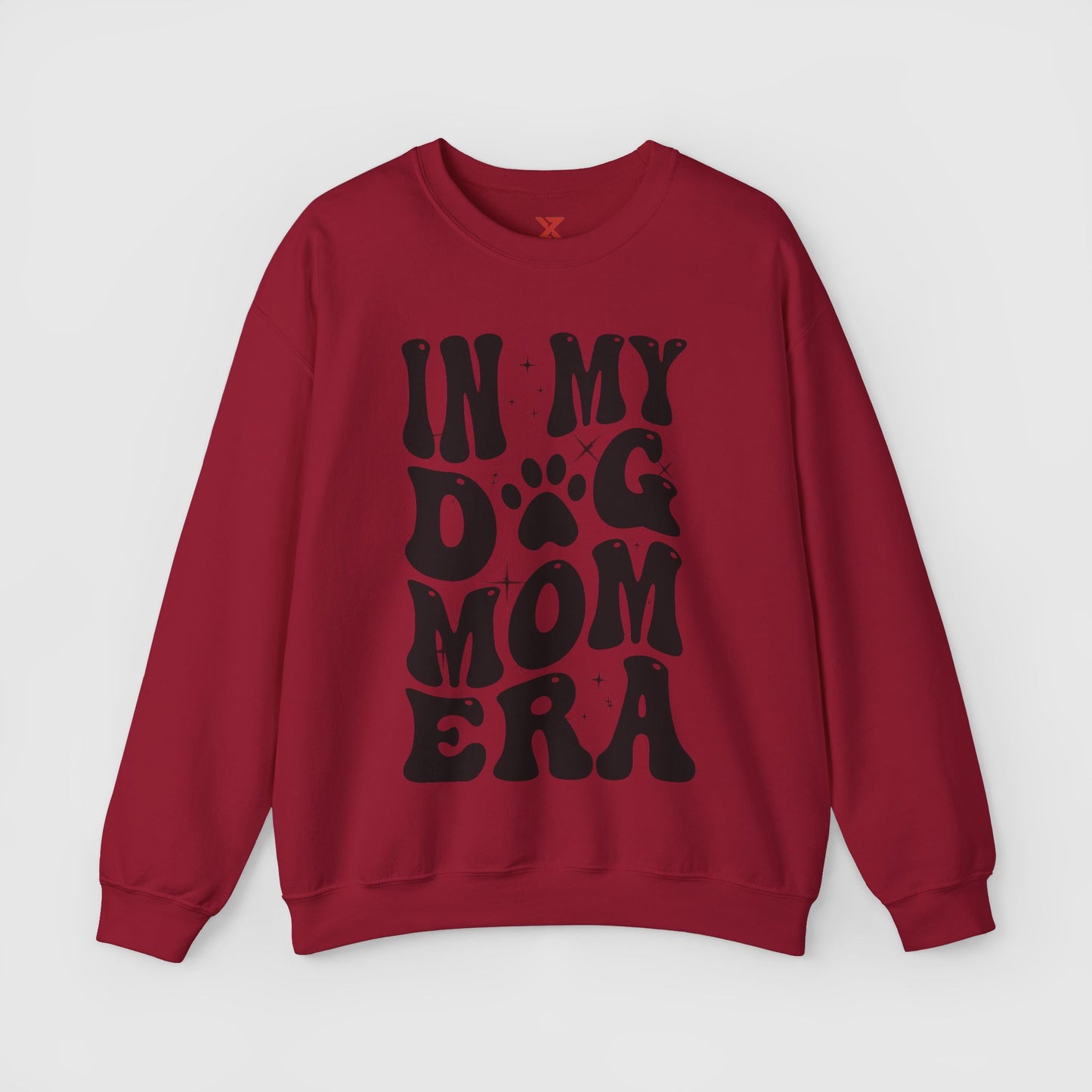 In My Dog Mom Era Crewneck Product Pic Front Cardinal Red