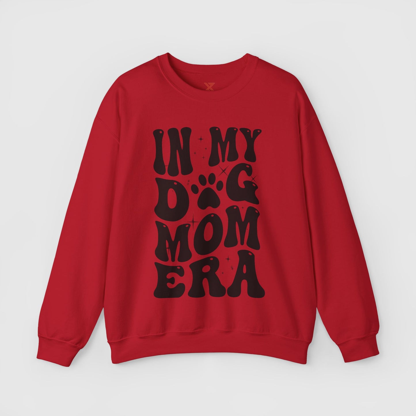 In My Dog Mom Era Crewneck Product Pic Front Cherry Red