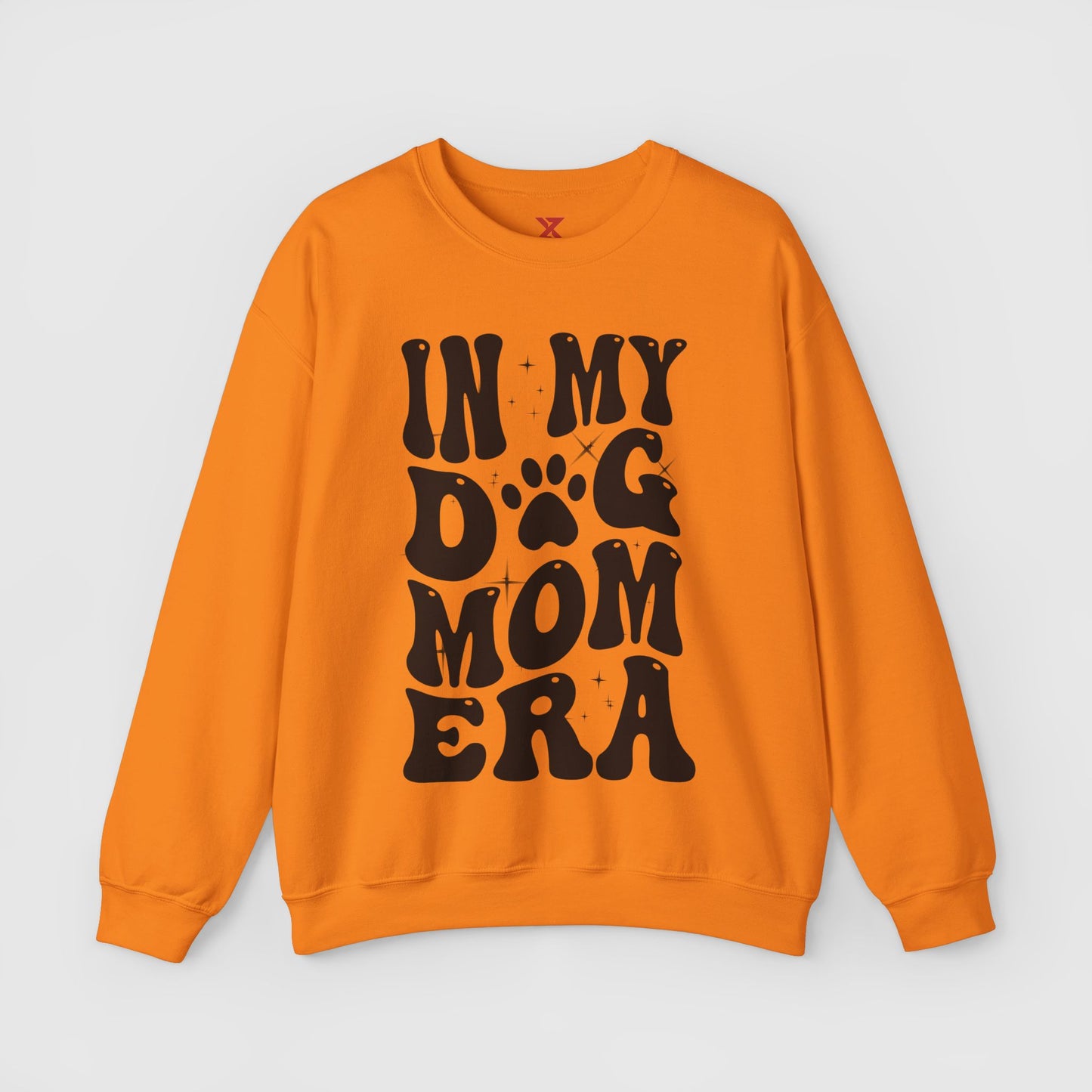In My Dog Mom Era Crewneck Product Pic Front Safety Orange