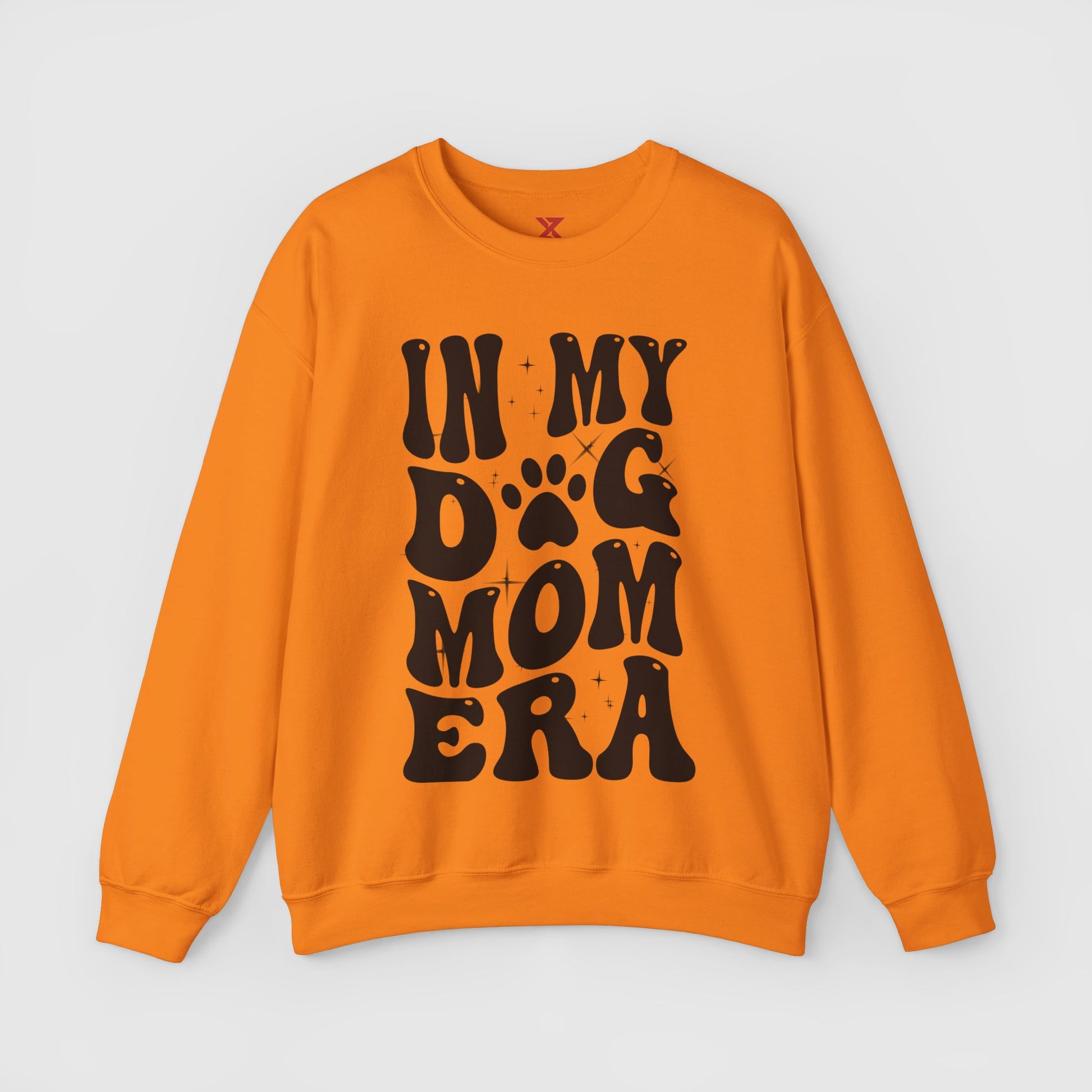 In My Dog Mom Era Crewneck Product Pic Front Safety Orange
