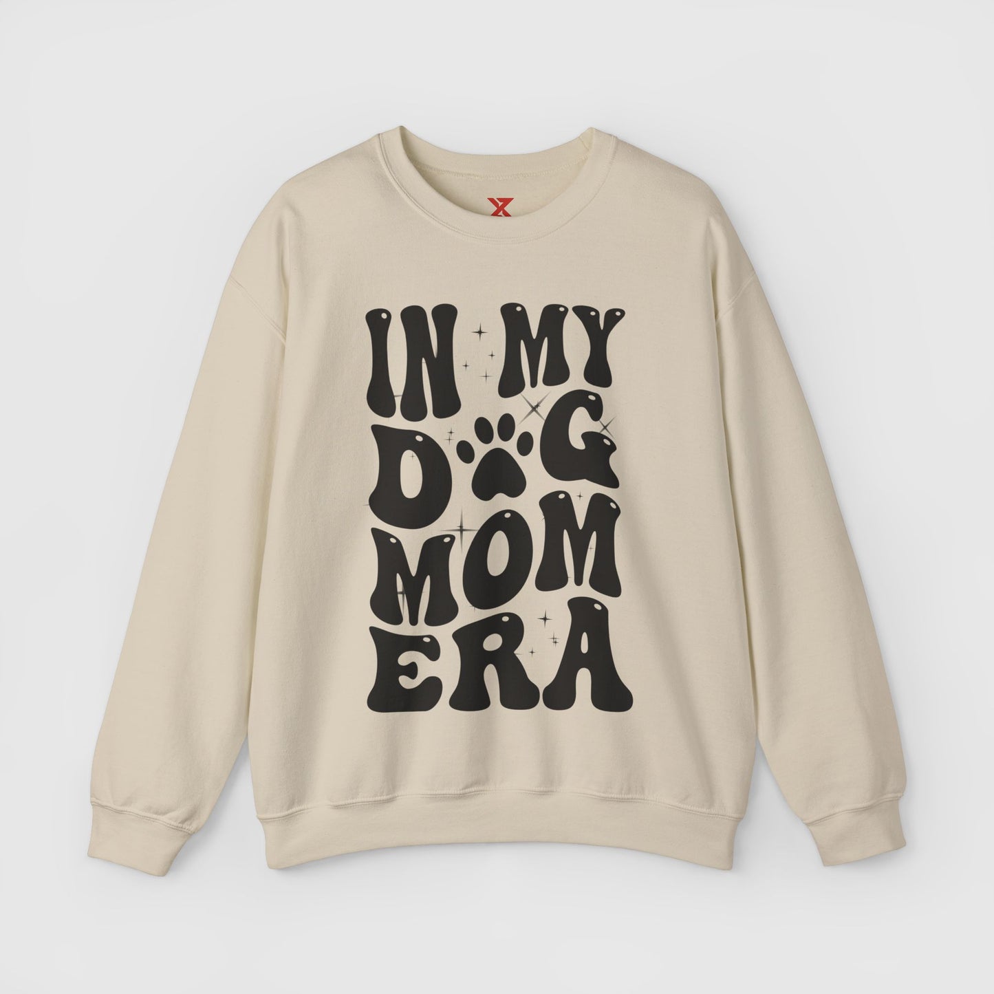 In My Dog Mom Era Crewneck Product Pic Front Sand