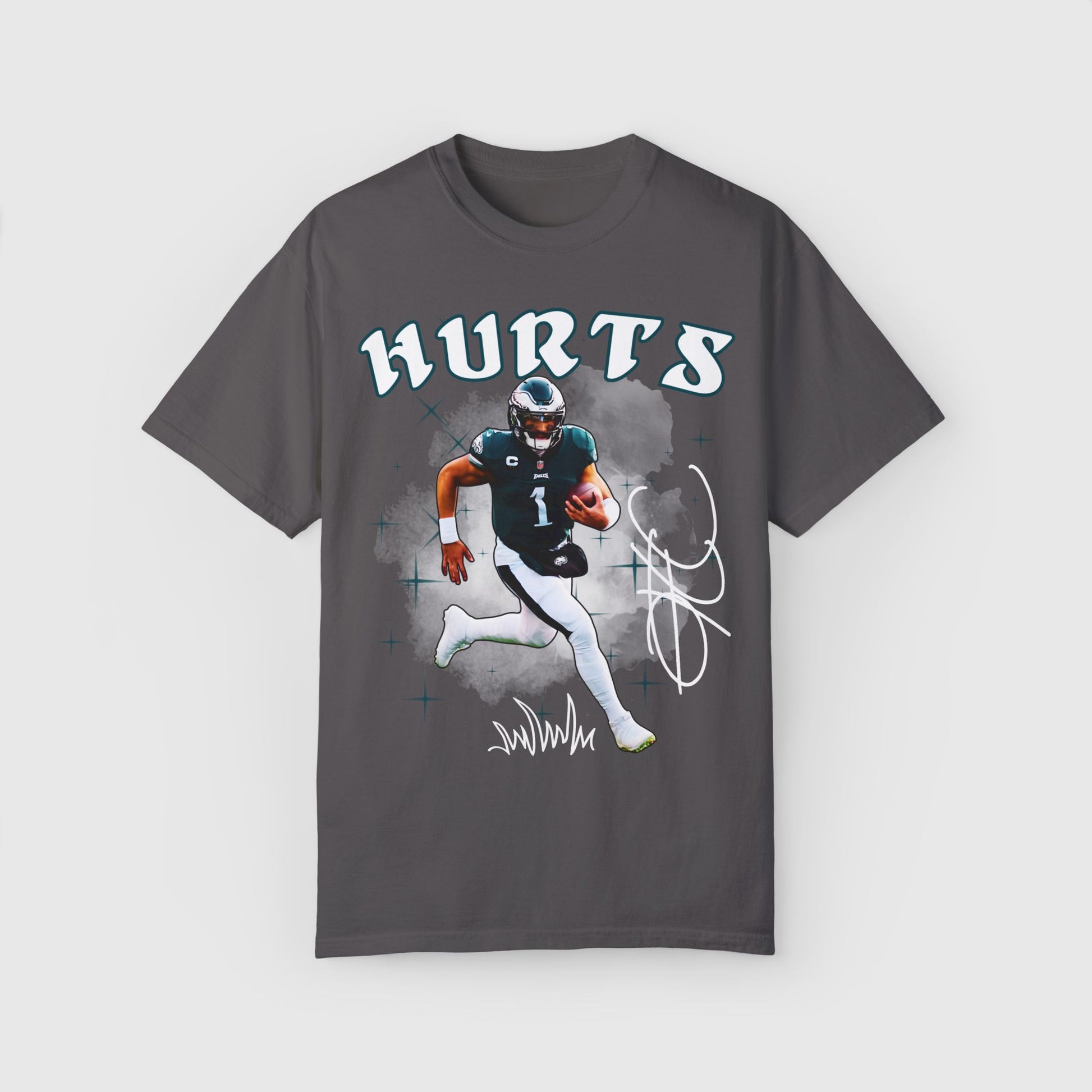 Jalen Hurts Signature Tee Product Pic Front Graphite