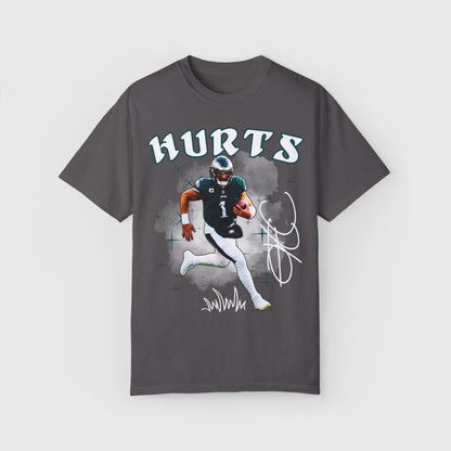 Jalen Hurts Signature Tee Product Pic Front Graphite