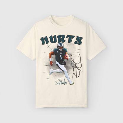 Jalen Hurts Signature Tee Product Pic Front Ivory