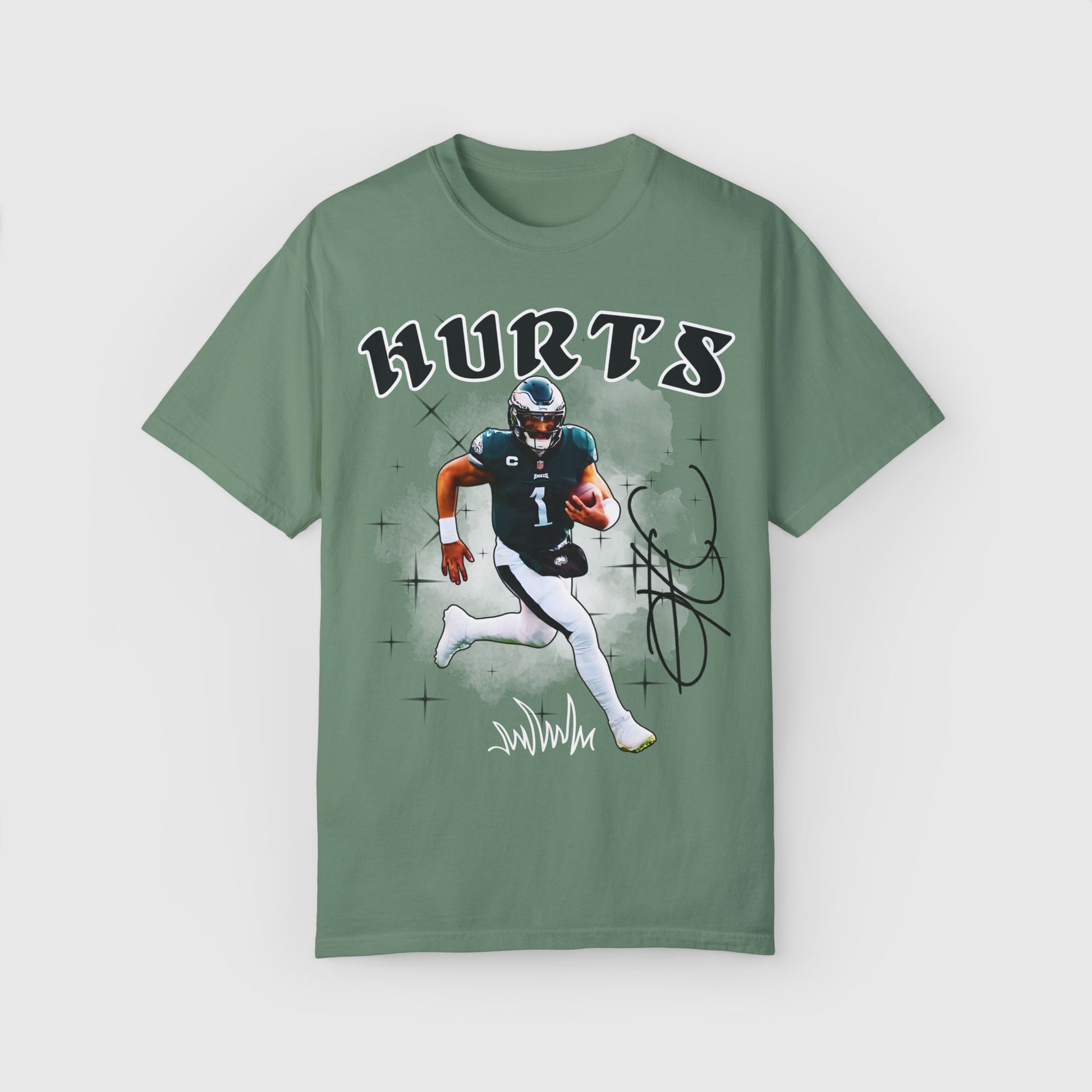 Jalen Hurts Signature Tee Product Pic Front Light Green