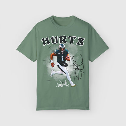Jalen Hurts Signature Tee Product Pic Front Light Green