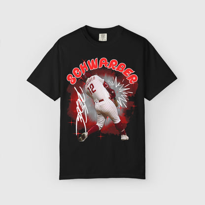 Kyle Schwarber Cartoon Sig Tee Black