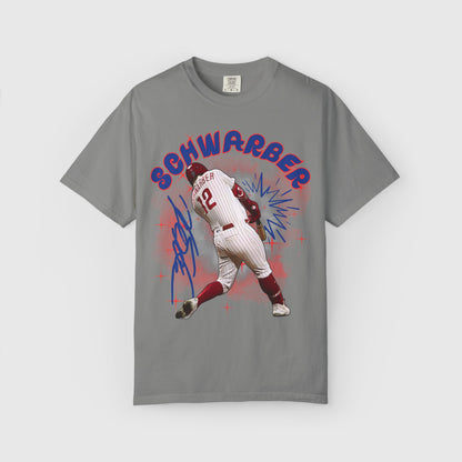 Kyle Schwarber Cartoon Sig Tee Granite