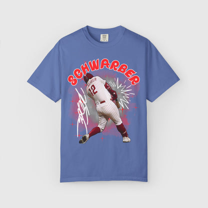 Kyle Schwarber Cartoon Sig Tee Mystic Blue
