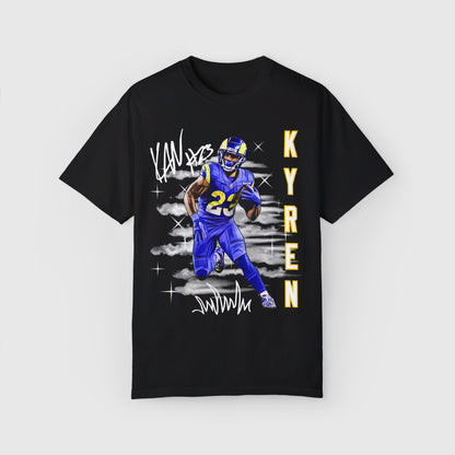 Kyren Williams Signature Ink Art Tee Product Pic Front Black