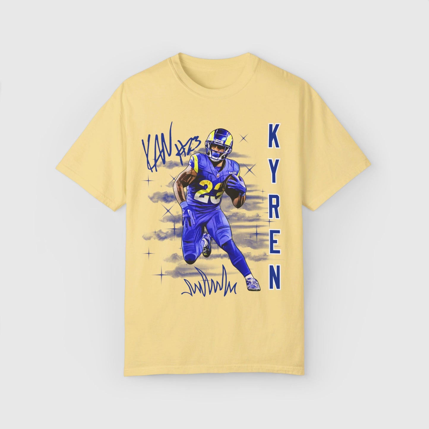 Kyren Williams Signature Ink Art Tee Product Pic Front Butter