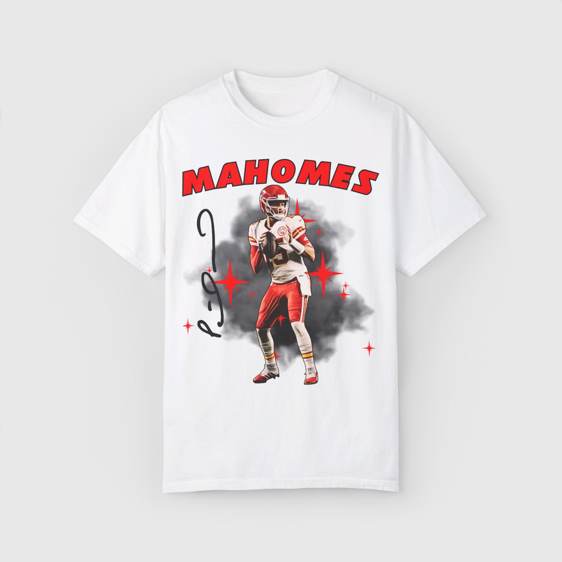 Mahomes Signature Ink Art Tee Product Pic Front White