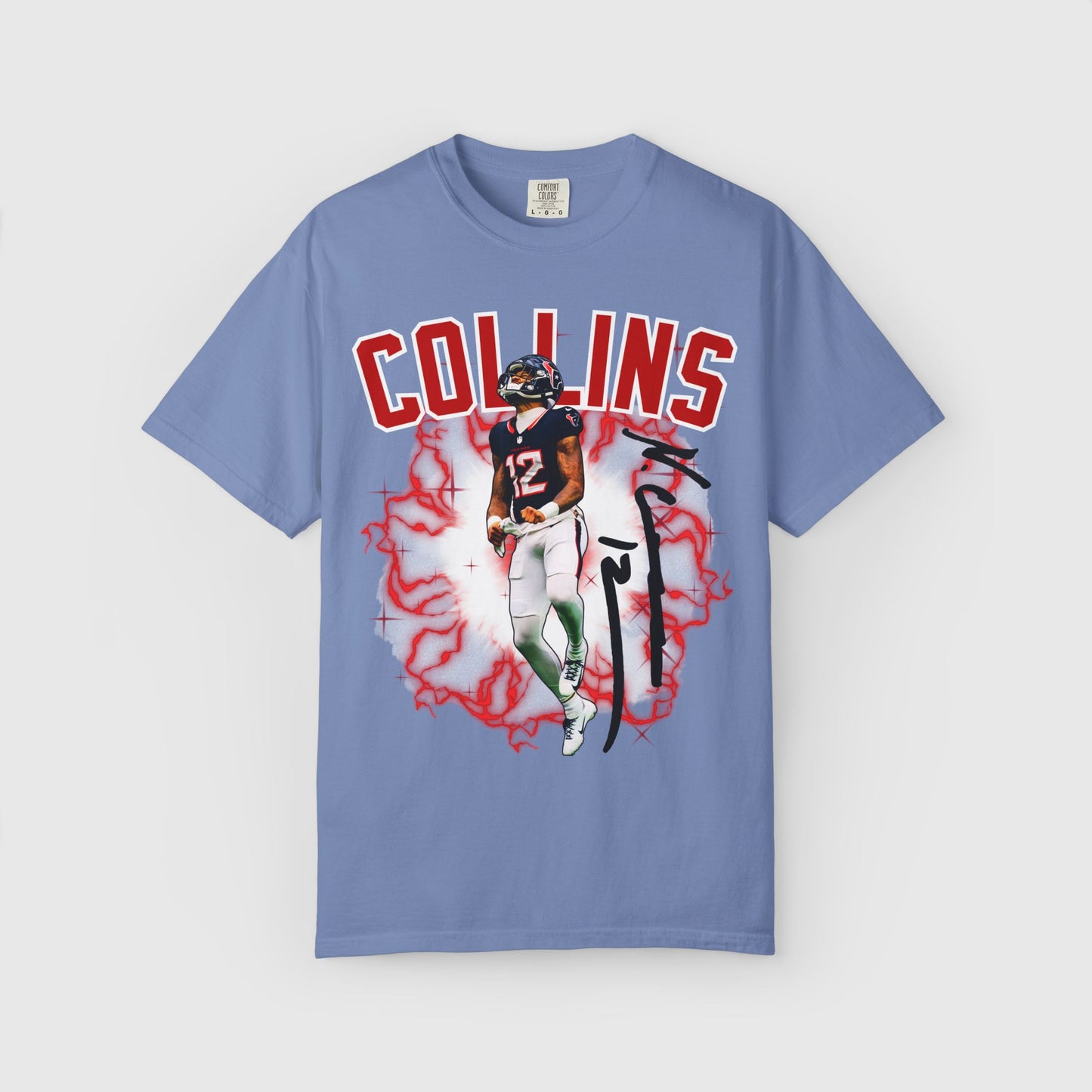 Nico Collins Texans Signature Tee Product Pic Washed Denim