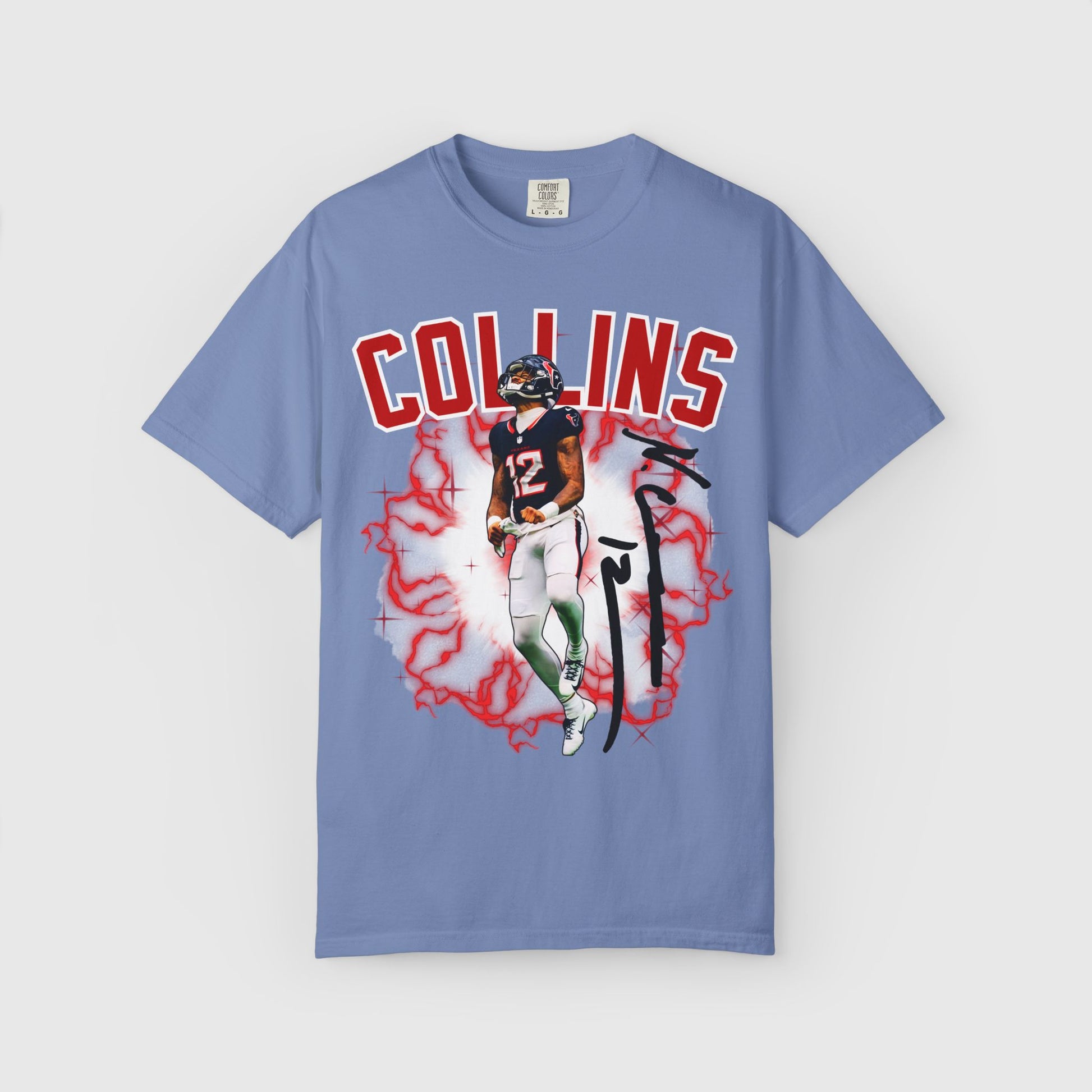 Nico Collins Texans Signature Tee Product Pic Washed Denim