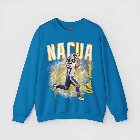 Puka Nacua Cartoon Sig Crewneck Product Pic Sapphire