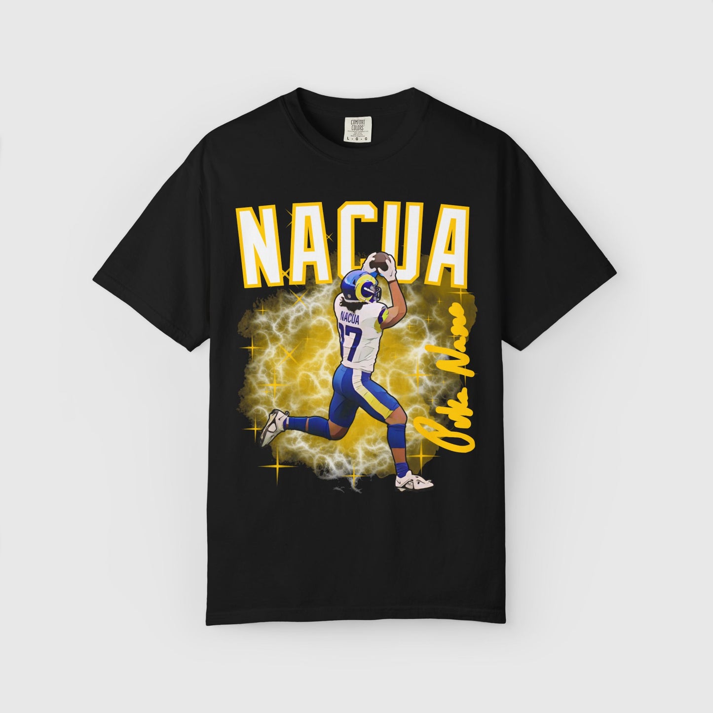 Puka Nacua Cartoon Signature Tee Black